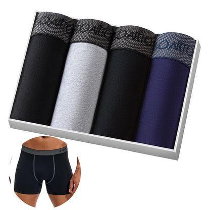 4pcs Cotton Boxer Shorts for Men Soft Underwear Set