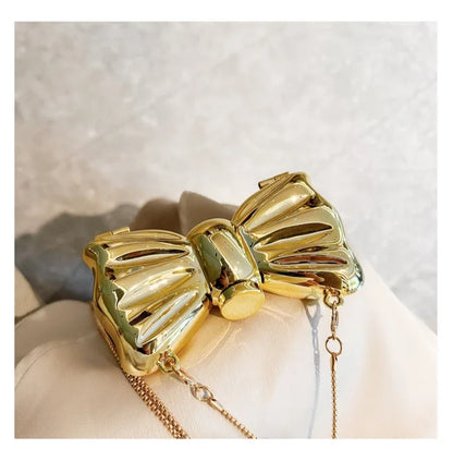 Golden Acrylic Round Clutch Purse for Parties