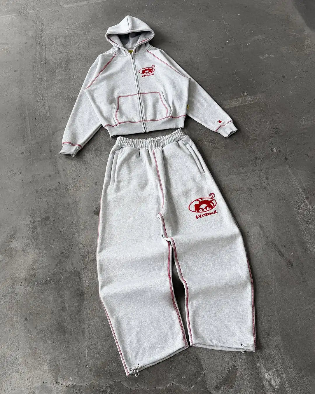 Men's Gray Casual Tracksuit with Hoodie and Jogger Pants