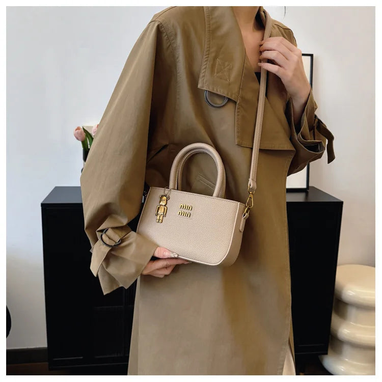 Women's Small Square Nylon Shoulder Bag for Mobile Phone