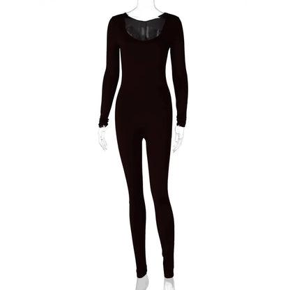 Dulzura Women Long Sleeve Bodycon Jumpsuit Overall