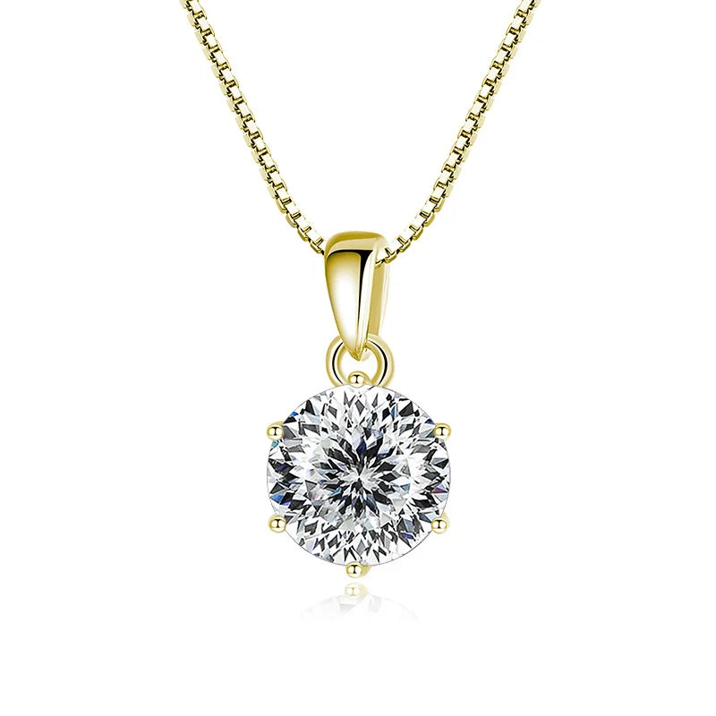Moissanite Pendant Necklace 925 Sterling Silver Women