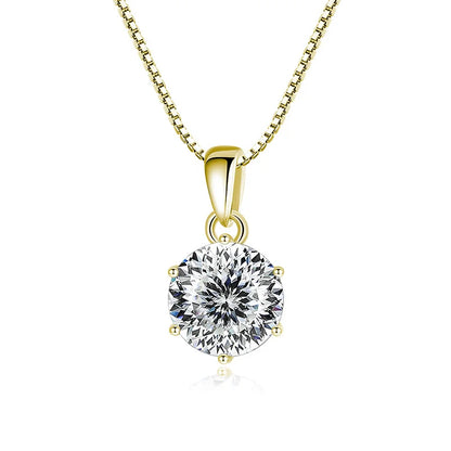 Moissanite Pendant Necklace 925 Sterling Silver Women