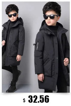 Children's Hooded Parka Down Jacket with Dinosaur Design