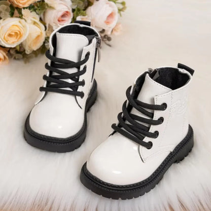 Waterproof PU Leather Children's Lace-up Boots