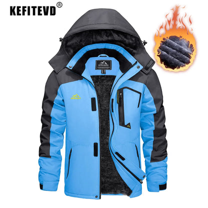 Men's Waterproof Fleece Ski Jacket Parka