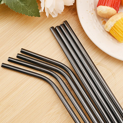 Colorful Metal Drinking Straws Set Stainless Steel