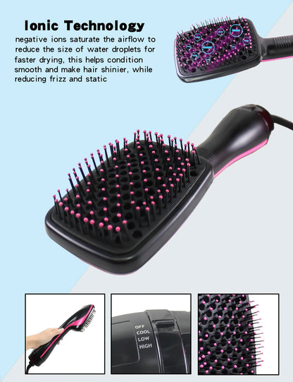 One Step Negative Ion Hair Dryer Brush and Curler