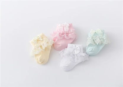 Cotton Lace Baby Socks for Girls 0-24 Months