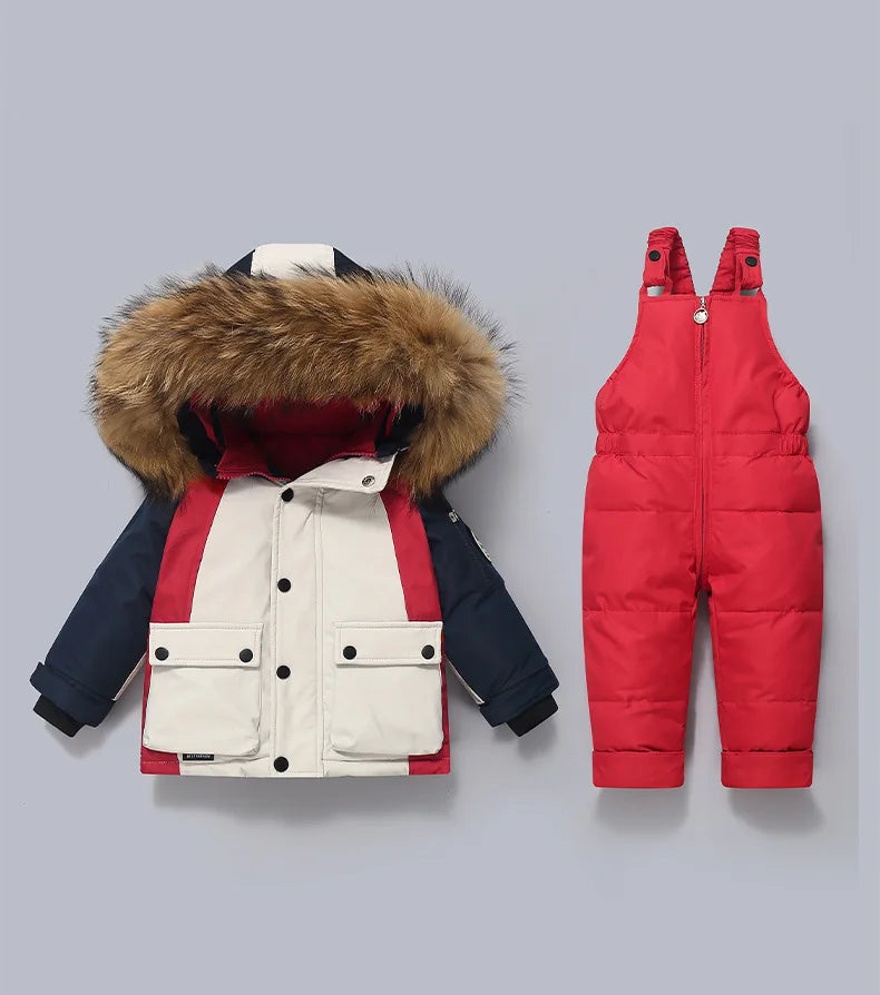 Warm Down Jacket Parka Snowsuit for Kids