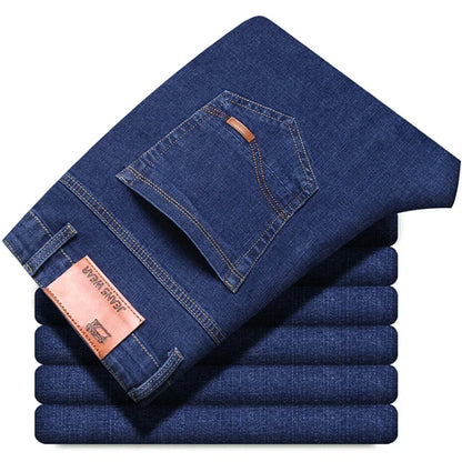 Men's Black Blue Stretch Jeans Casual Slim Fit Trousers