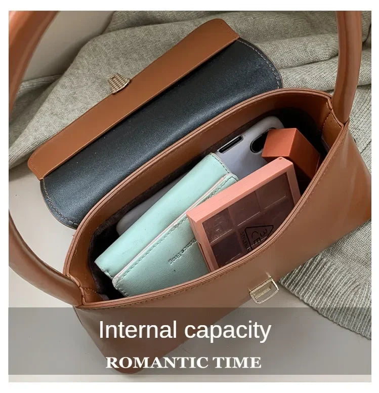 Luxury Women's Crossbody Shoulder Bag in Solid Color