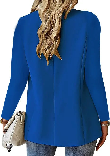 Women's Solid Button Blazer Coat Casual Office Jacket