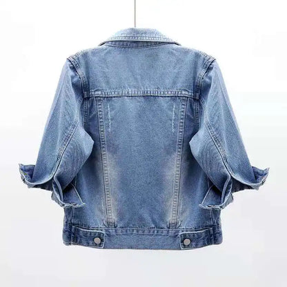Women Cotton Denim Jacket Casual Spring Autumn Coat