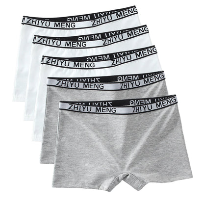 Teenage Girls Cotton Panties Solid Color Mid Waist Briefs