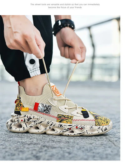Men's Breathable Lace-Up Sneakers