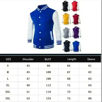 Men's Multi-Color Cotton Streetwear Baseball Jacket