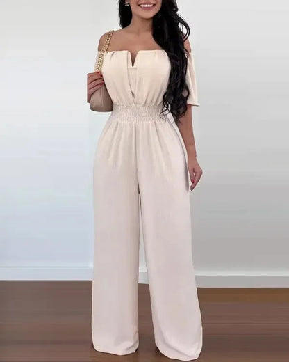 Elegant Off Shoulder Women's Jumpsuit Casual Polyester