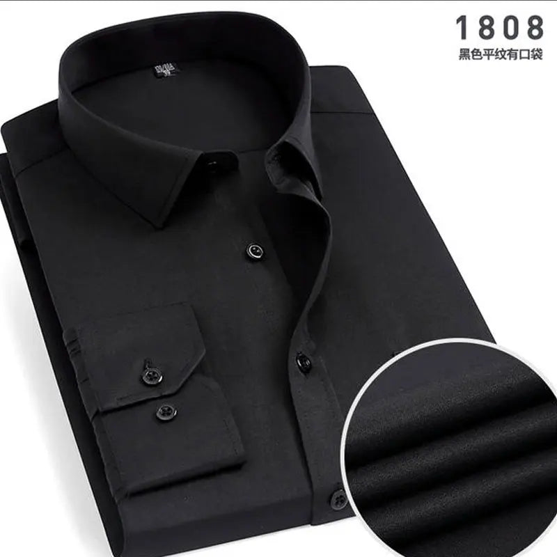 Men's Striped Long-Sleeved Shirt Comfortable Cotton Blend