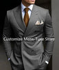 Brown Men's Slim Fit Double Breasted Suit Blazer