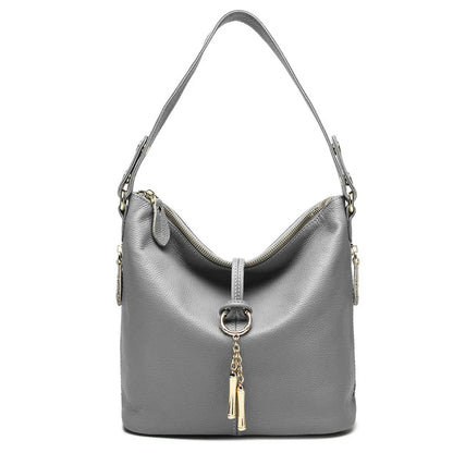 Zency Red Genuine Leather Hobo Shoulder Bag