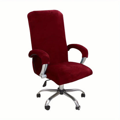 Velvet Plush Stretch Office Chair Cover Set
