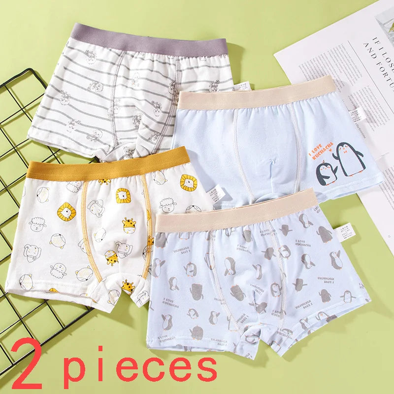 Boys Cotton Cartoon Print Boxer Briefs