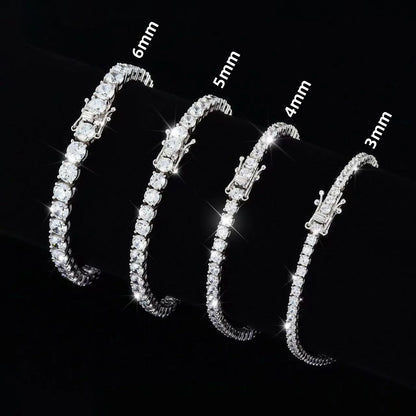 Moissanite Tennis Bracelet 925 Sterling Silver Gold Plated