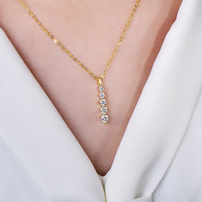 Brilliant Moissanite Pendant Necklace 14K Gold Filled