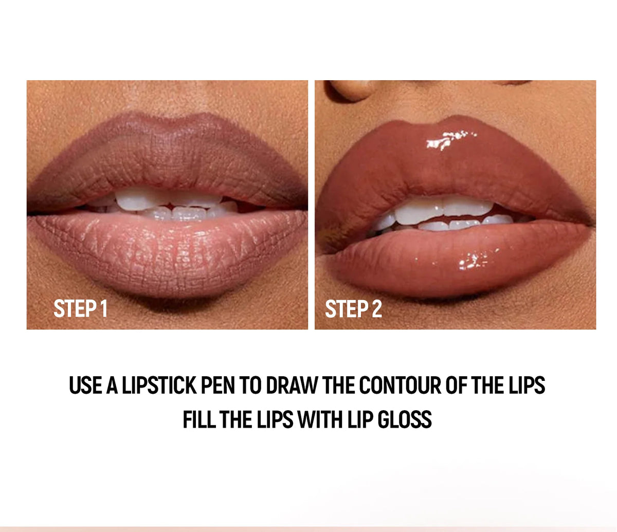 Black Brown Tapered Lip Liner and Lip Gloss Duo