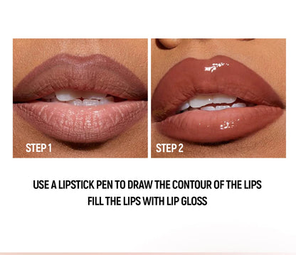 Black Brown Tapered Lip Liner and Lip Gloss Duo