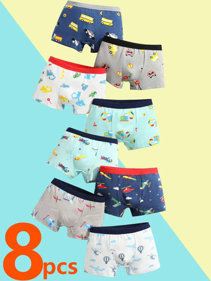 Boys Cotton Boxer Briefs with Dinosaur Print