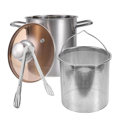 3L Stainless Steel Deep Fryer Pot with Lid and Basket