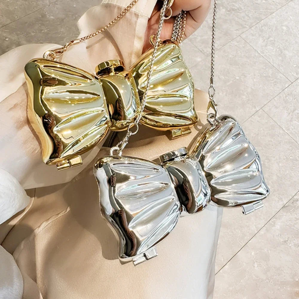 Golden Acrylic Round Clutch Purse for Parties