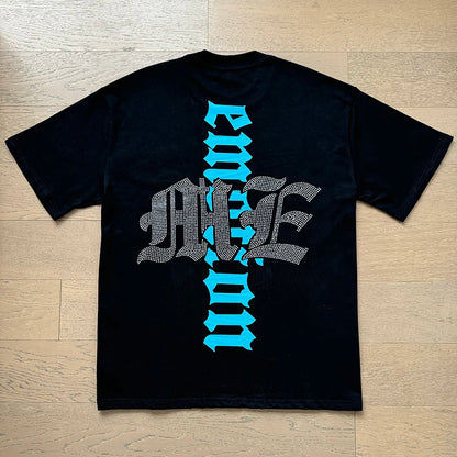 Mixed Emotion Cotton T-Shirt for Couples with Angel Print