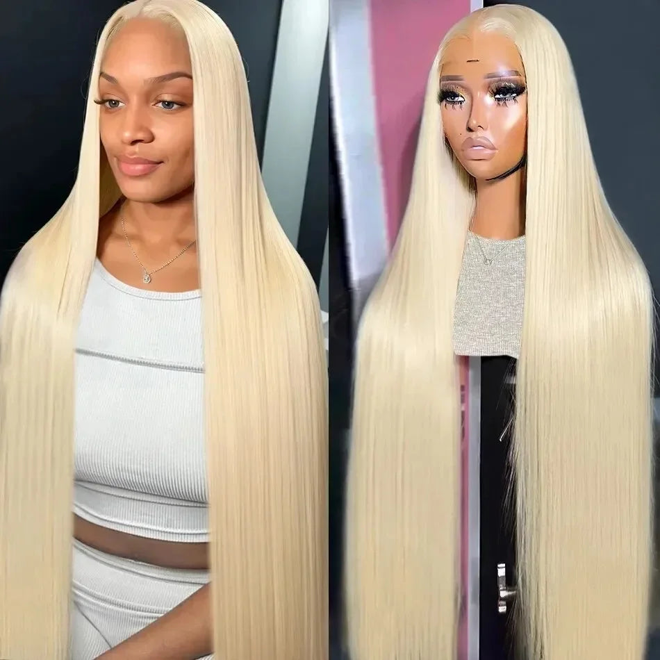 613 Blonde Human Hair Wig 36 Inch Straight Lace Frontal