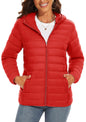TACVASEN Women's Hooded Puffer Jacket Lightweight Casual