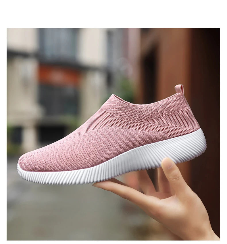 Pink Women Slip On Walking Shoes Lightweight EVA