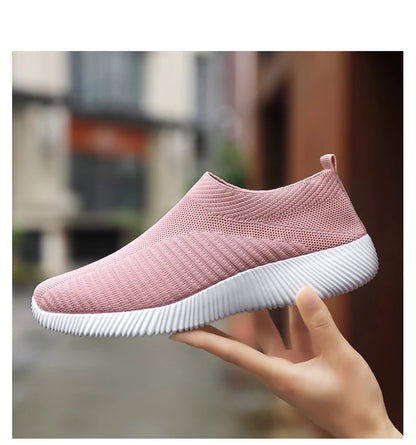 Pink Women Slip On Walking Shoes Lightweight EVA