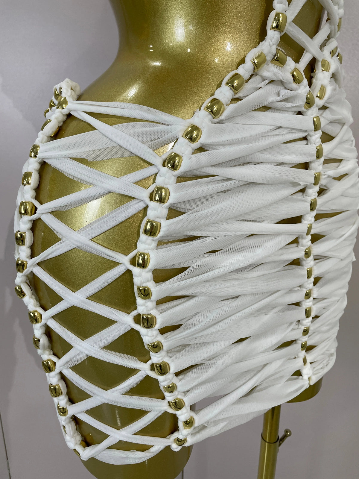 White Halter Neck Mini Dress for Women
