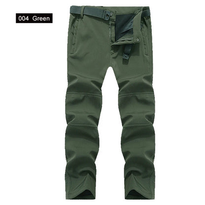 Men's Winter Soft Shell Hiking Pants with Fleece Lining