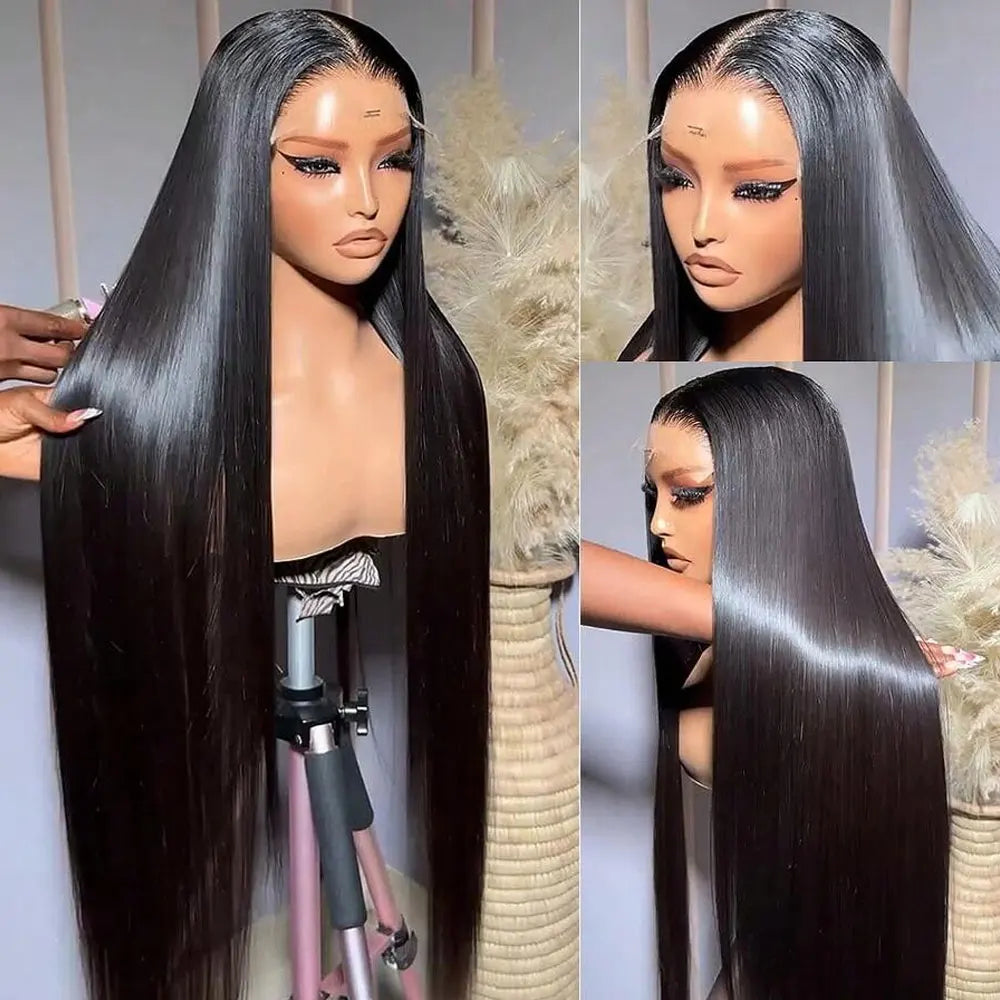 Transparent Bone Straight Lace Front Wig 250% Brazilian Hair