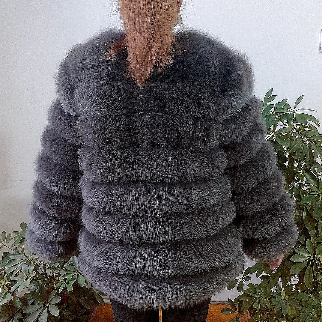 4in1 Real Fox Fur Coat for Women