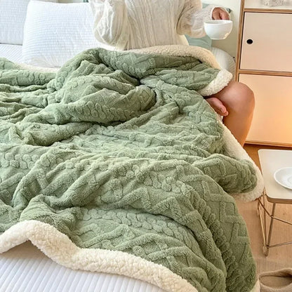 Soft Woolen Blanket, 100% Polyester, Striped Design