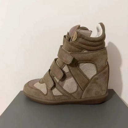 Women's Genuine Leather Ankle Boots with Hidden Heel