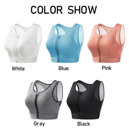 Plus Size Padded Front Closure Sports Bra for Women