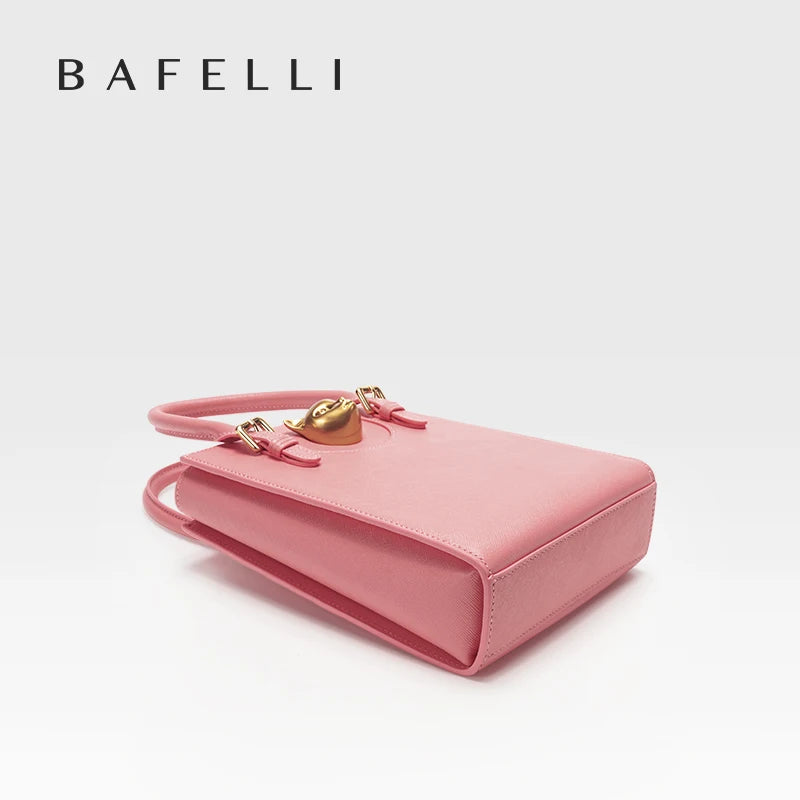 BAFELLI Women's Genuine Leather Mini Tote Crossbody Bag