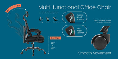 MCQ High Back Ergonomic Gaming Office Chair with Lumbar Support