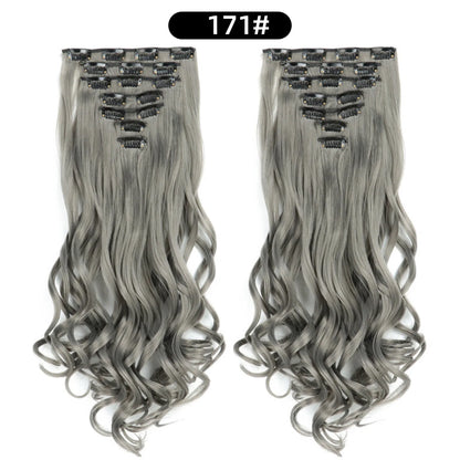 22 Inch Curly Wavy Clip In Hair Extensions Synthetic