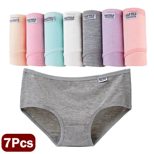 Plus Size Women's Cotton Briefs 7Pcs M-4XL